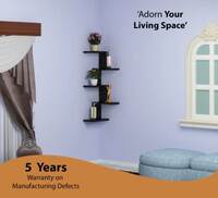 Das Rikard Engineered Wood Open Book Shelf  (Finish Color - Black, DIY(Do-It-Yourself))