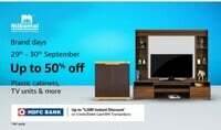 Nilkamal  Brand Days Upto 50% off on Plastic cabinets, TV units, and more + bank discounts (29th 30th Sept)