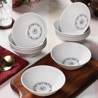 White Floral Print Melamine 12 Pcs Serving Bowl, By Cdi
