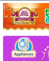 Amazon Great Indian Festival Appliances Streak Challenge daily 7 days to get upto Rs.750 rewards