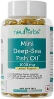 Neuherbs Mini Deep Sea Fish Oil Omega 3 1000mg With Vitamin D3 & E For Brain,Heart,Joint  (90 Capsules)