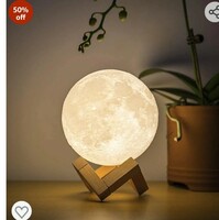 3D Moon Lamp 7 Colour 15 cm Changeable Sensor Moon Night Lamp for Bedroom, Touch Lamp, Moonlight Lamp with Stand & USB for Bedside, Valentine Gifts, Festival Gifts, Corporate Gifts, Wedding Gifts… 