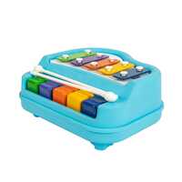 Toypoint 2 in 1 Small Piano Xylophone Musical Toy for Kids (Age 3+) with 8 Keys, 2 Sticks, Keyboard Xylophone Piano - Preschool Musical Learning Instruments Gift Toy for Baby, Kids, Girls, Boys-Blue