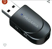 Pagaria 2 in 1 Bluetooth 5.0 Transmitter Receiver 3.5mm Stereo Audio Adapter with Mic, Easy Slide Switch Mode, Model: KN330 