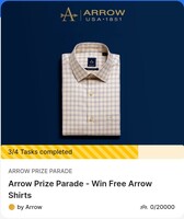 Flipkart Firedrops Arrow challenge win free arrow shirt, 250/100 off on select shirt &trousers