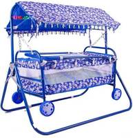 STEELOART Baby Cradle Cot Cum Stroller Blue Bassinet For Baby Boys & Baby Girls  (Blue)