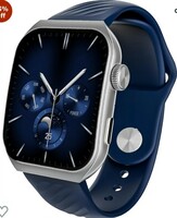 BoAt Newly Launched Ultima Vogue Smart Watch with 1.96" AMOLED Curved Display, BT Calling, Functional Crown, Widget Control, Always on Display, HR & SpO2 Monitoring, IP67(Deep Blue)