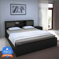 Flipkart Perfect Homes Waltz Engineered Wood King Box Bed  (Finish Color - American Espresso, Delivery Condition - Knock Down)