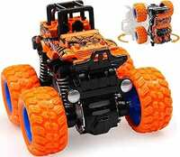 QEXLE Big Size 4WD Monster Truck Cars Push and Go Toy Trucks Friction Powered Cars Truck 360 Degree Stunt 4wd Cars Push go Truck for Toddlers Kids Gift (Medium, 1)