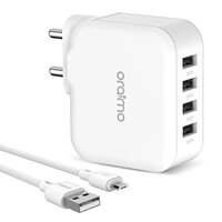 Oraimo 25.5W 4 Ports USB Charger, 5.1A Wall Charger Phone Adapter Compatible for iPhone 13/13 Mini/13 Pro Max/12/12 Pro Max, iPad Mini/Pro, Pixel, Galaxy, Airpods Pro (Black)