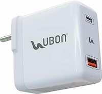 UBON CH-008 65W Type C and USB Ports Adapter, Fast Charging Power Adaptor for All iOS & Android Smartphone and Other Devices | Overvoltage | Overpower | Short-Circuit Protection, Compatible with Tablets