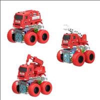 Jack Royal Friction Gear Fire Engine Tanker Toy with Flashing Lights, Best Gift for Boys and Girls Above 2 Years Old (2 PC Set)