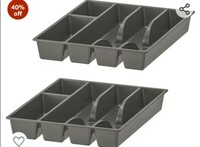 Ikea Flatware Silverware Cutlery Trays (Pack of 2 ) 10 X 12 Drawer Insert Smacker 