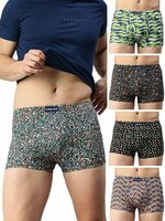 Lux Cozi Men's Assorted Inner Elastic Semi Long Printed Trunk| Printed Mini Trunk for Men (Color & Prints May Vary)