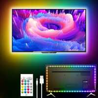 Gesto 5V 5050 TV LED Backlight- LED Strip Lights for 24-49 inch TV | Remote Operated LED Lights| Led Lights for Bedroom,Diwali,Ceiling,Home Decor,Home Theater(USB Operated-6.6 Feet Long)