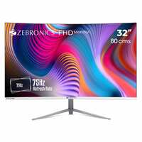 ZEBRONICS LED Curved  (32") Monitor with HDMI + VGA Dual Input, Built-in Speaker