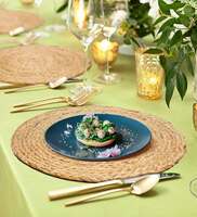 Ethnic motif Beige (14 x 14) Jute (Set of 2) Placemats, By Ambbi Collections