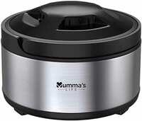 Mumma's LIFE Stainless Steel Thermoware Casserole with Lid for Roti/Chapati | Double Wall Insulated Hot Pot for Hot Meal/Chapati/Curry (1500ML, Black)