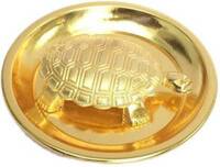 shahinpearlmart Kachua Plate / Tortoise Plate for Home, Office, Shop & Factory | Vastu & Feng Shui Decorative Showpiece Decorative Showpiece - 9 cm  (Metal, Gold) MOQ 2