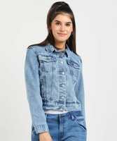 Tokyo Talkies Women Solid Denim Jacket @319