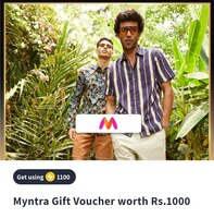 Get Myntra 1000₹ Gift Card Using 1100 Supercoins.