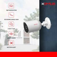 CP PLUS 3MP Bullet Wireless Outdoor Security Camera | 1296P Resolution | Motion Detection | Two Way Talk | Night Vision | Supports Alexa & Ok Google | IR Distance of 15 Mtr., IP65, White - CP-V31A