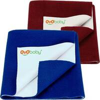 Oyo Baby Cotton Baby Bed Sized Bedding Set (Royal Blue, Maroon)