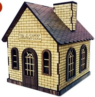 Blessaro Piggy Bank for Kids | Money Bank for Kids | Wooden House Shape Saving Bank for Kids Girls Boys with Lock Secure | Best Return Gift | Home Decor 