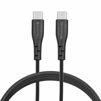 Zebronics CC600V Type C to C cable with PD 60W Rapid charging, 1M braided cable, Compatible for smartphone/tablet/Laptop, Data transfer and Superior durability (Braided Black)