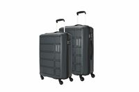kamiliant by American Tourister Harrier 2 Pc Set 55 cms & 68 cms- Small & Medium Polypropylene (PP) Hard Sided 4 Wheels Spinner Luggage Set/Suitcase Set/Trolley Bag Set (Iron Grey)