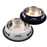 Pets Empire Stainless Steel Feeding Bowl For Dog, Black & Grey Colour, Medium - 700ml (Buy 1 Get 1 Free)