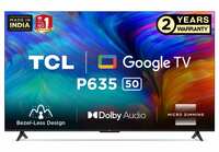 TCL 126 cm (50 inches) Bezel-Less Series 4K Ultra HD Smart LED Google TV 50P635 (Black)