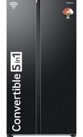 Samsung 653 L 3 Star Frost Free Convertible 5In1, Digital Inverter Wi-Fi Enabled Side by Side Refrigerator (RS76CG8003B1HL, Black Matt, 2023 Model), Free 1 Year Extended Warranty