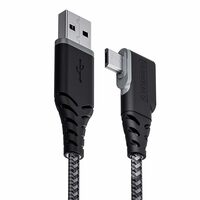 Ambrane Micro USB Cable, 3A Fast Charging, L Shape for Easy Holding, 480mbps Data Transmission