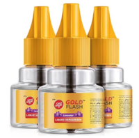 Good knight Gold Flash Liquid Vapourizer | Mosquito Repellent Refill | Lavender Fragrance | Pack of 3 (45ml each)