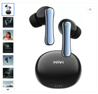 Mivi DuoPods K7 Metallic Finish,AI ENC,50H Playtime,Low Latency Gaming,Rich Bass,5.3 Bluetooth Headset  (Galaxy Black, In the Ear)