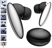 Mivi DuoPods K6 TWS,Rich Bass,50H Playtime,AI ENC,Low Latency,Type C,5.3 Bluetooth Headset  (Black, True Wireless)