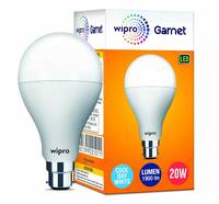 Wipro Garnet A60 Base B22D 20-Watt LED Bulb (White, Pack of 1)