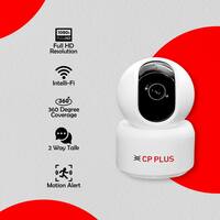 CP PLUS 2MP Full HD Smart Wi-Fi CCTV Home Security Camera | 360° with Pan Tilt | View & Talk | Motion Alert | Night Vision | SD Card (Upto 128 GB), Alexa & Google Support | IR Distance 10mtr | CP-E25A