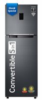 Samsung 322 L 2 Star Convertible 5-in-1 Digital Inverter with Display Frost Free Double Door Refrigerator (RT37C4512BX/HL, Luxe Black, 2023 Model), Free 1 Year Extended warranty