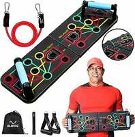 Pushup Board for Men with Resistance Tubes by SLOVIC 64 Plus Full Body Exercise Board Durable & Non-Slip & Foldable Pushup Board for Men All in One Pushup Board for Full Body Exercises