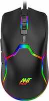 Ant Value GM1001 USB Wired Gaming Mouse,6 Adjustable 12800 DPI Computer Mouse,Optical Sensor 13 RGB Mouse with software and 6 Programmable Buttons,Ergonomic PC Gaming Wired Mouse for Laptop/PC - Black