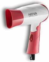 Nova NHP-8104 1400 Watts Compact Hair Dryer (White/Pink)