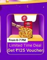 Limited Deal Get ₹125 PizzaHut Voucher From 6-7 PM. Don't miss it. 