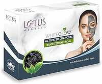 Lotus Herbals WhiteGlow Activated Charcoal Brightening 4 in 1 Facial Kit | Tea Tree | Oil Control & Anti Pollution | Salon Grade | All Skin Types | 188g