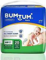 Bumtum Baby Diaper Pants, New Born 20 Count, Double Layer Leakage Protection Infused With Aloe Vera