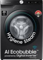 SAMSUNG 8 kg 5 Star, AI Ecobubble,Wi-Fi Enabled ,Hygiene Steam,Digital Inverter Fully Automatic Front Load Washing Machine with In-built Heater Black  (WW80T504DAB1TL)