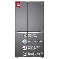 Lowest - LG 655 L Frost-Free Inverter Side-By-Side Refrigerator (2023 Model, GL-B257HDSY, Dazzle Steel, Express Freeze | Multi Air-Flow), Free 1 Year Extended warranty