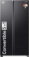 Samsung 653 L 3 Star Frost Free Convertible 5In1, Digital Inverter Wi-Fi Enabled Side by Side Refrigerator (RS76CG8003B1HL, Black Matt, 2023 Model)
