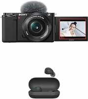 Sony Alpha ZV-E10L Mirrorless vlog Camera with 16-50 mm Lens + Wireless Noise Cancelling Earbuds(WF-C700)